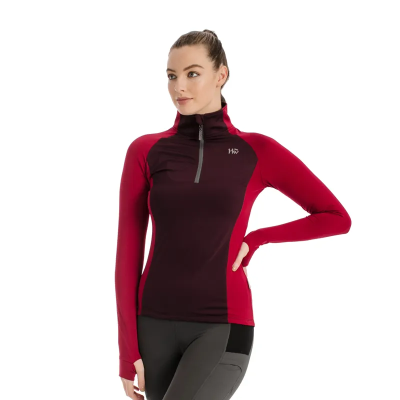 Horseware Thea Ladies Tech Quarter Zip Fleece - Fig/Rio Red